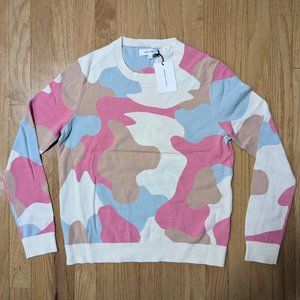CHINTI & PARKER Pink Camo Crew Sweater in Pink Size S (NEW WITH TAGS)